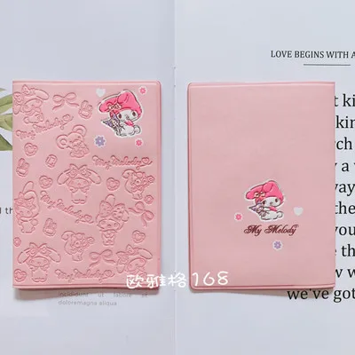 Sanrio Hello Kitty Girl Passport Set Pink My Melody Portable Document Storage Set Travel Boarding Passport Card Pack