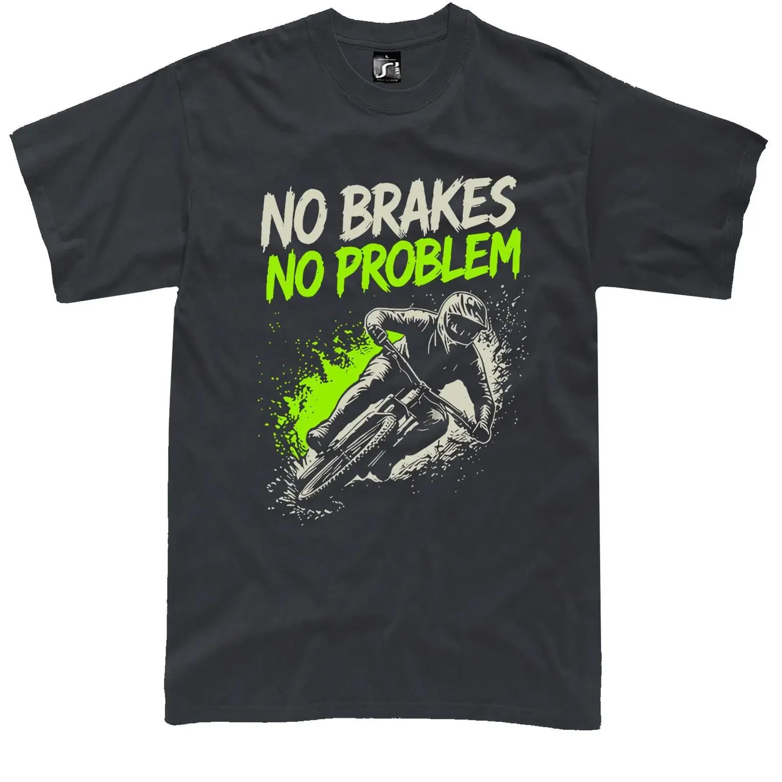 MTB Downhill T Shirt Mountain Bike Freeride Cycling Rider funny brake tee vintage Washed Top For Everyday Wear Stretched