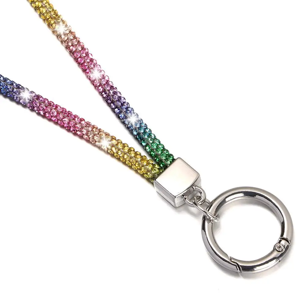 Fashion Bright Bling Bling Hanging Cord Crystal Anti-lost Rope Rhinestone Phone Lanyard Chain Straps