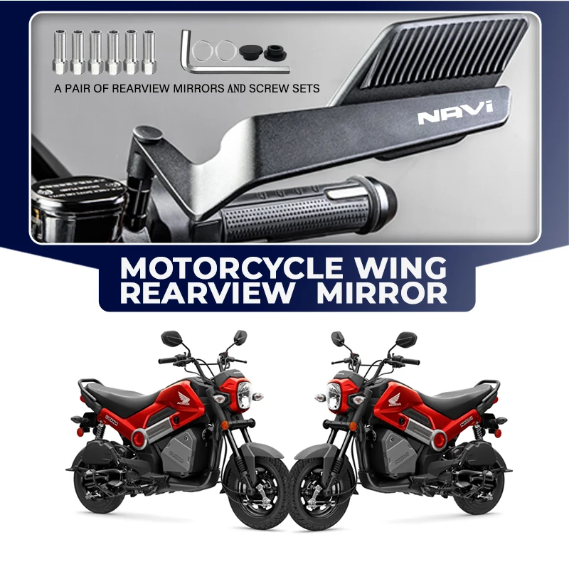 

Folding Motorcycle Wind Wing Aluminum Alloy Side Rearview Mirror For HONDA DREAMWING Navi 110 Navi110 Na vi 110 Custom LOGO