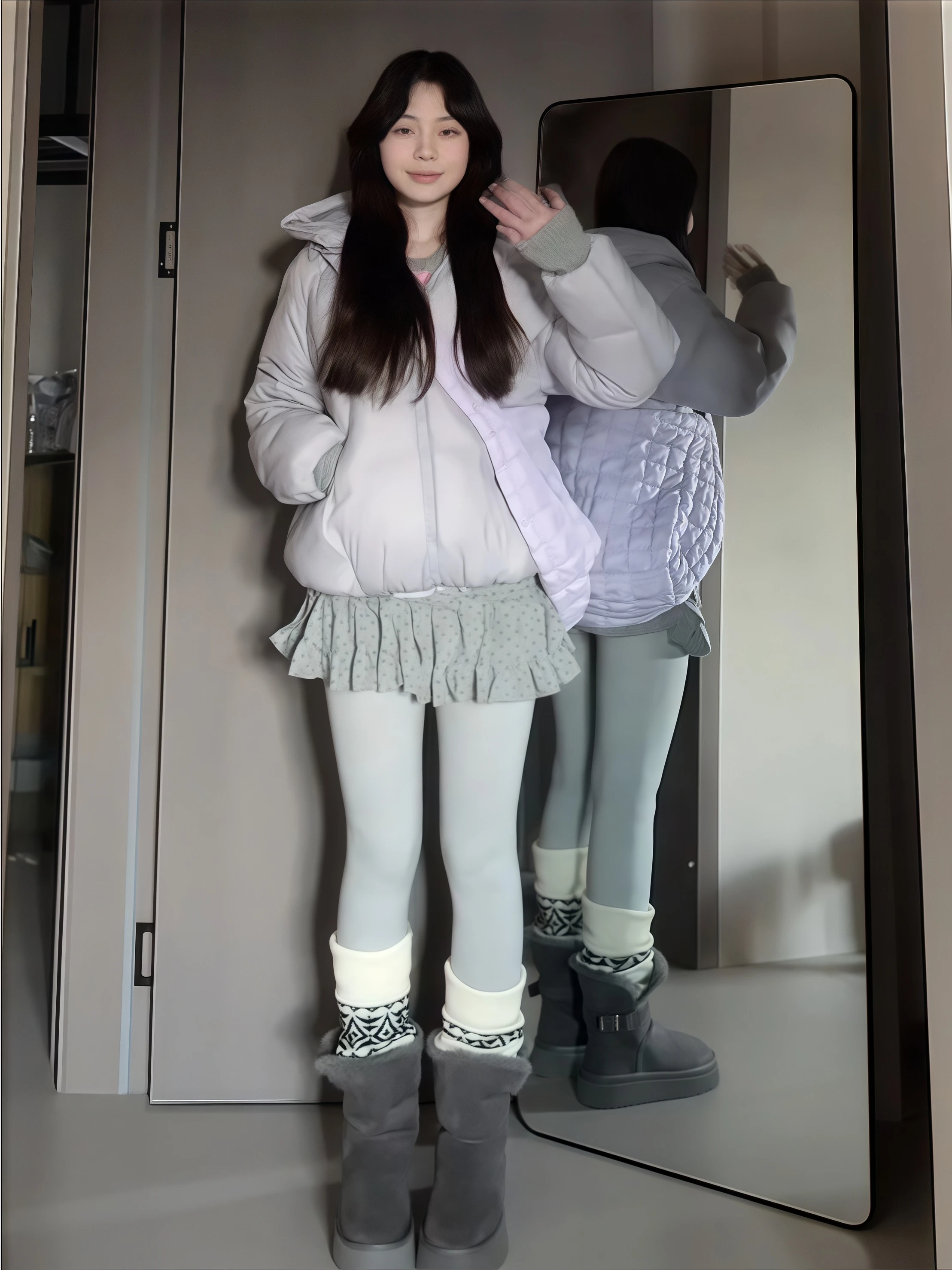 T-shirt American Sle Long Sve da donna Autunno Inverno Nuova vita a Slim Sweet Sle Base Top con stampa a pois