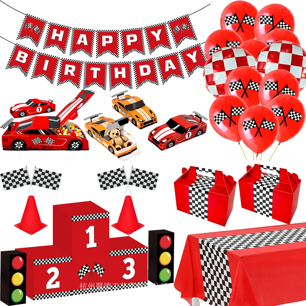 Racing Arcade Cabinet - Race Car Party Supplies with Banner