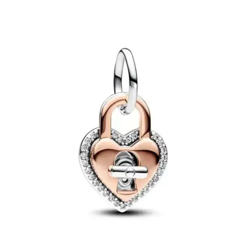 Ciondoli per san valentino 925 chiavi in argento di lucchetto ciondolo Forever Love Beads Fit bracciale Pandora originale gioielli fai da te regalo