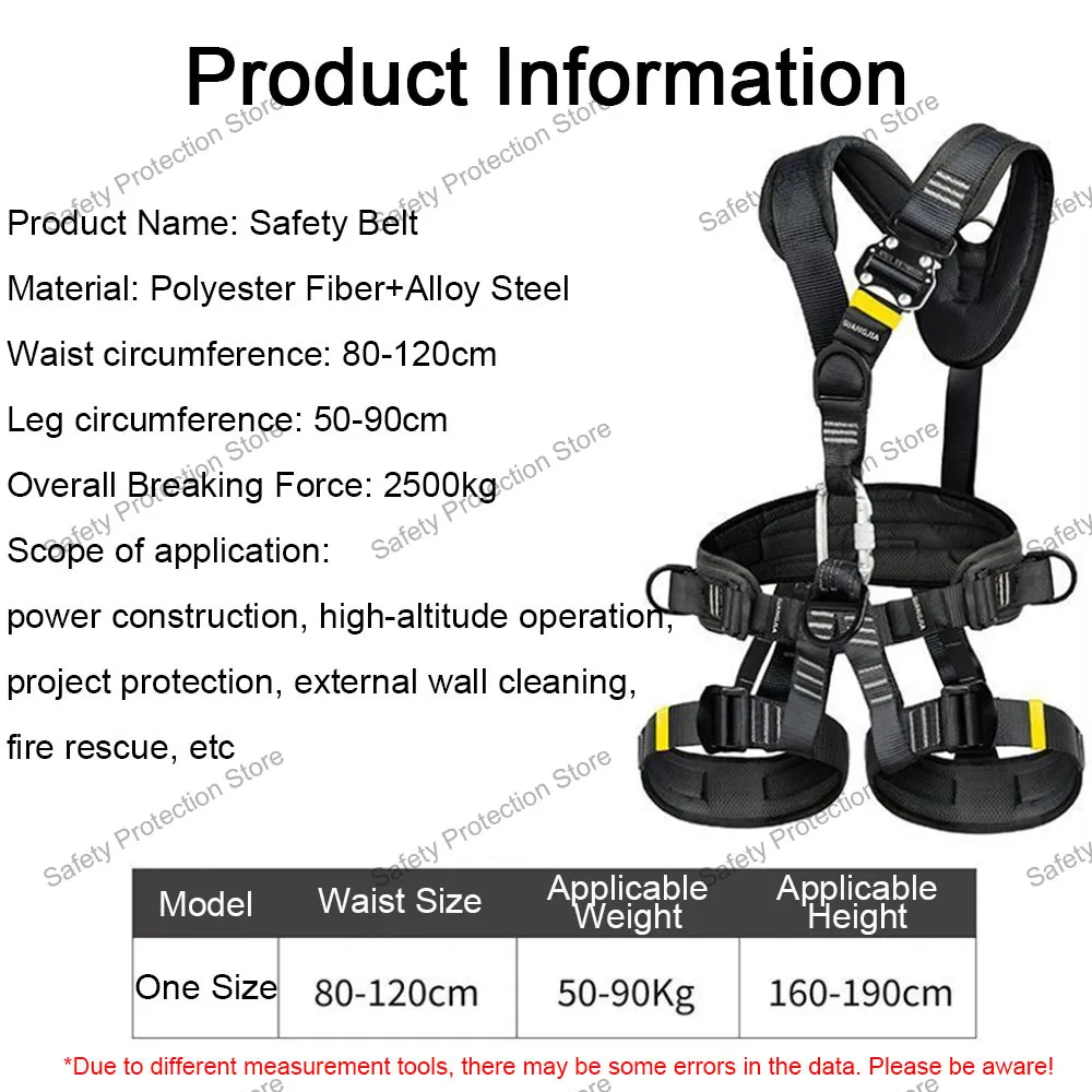 5-Point High Altitude Work Safety Harness Full Body Safety Belt Outdoor Climbing Mountaineering Construction Rescue Equipment