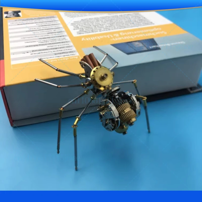 Steam punk wind imitation insect mechanical spider pure handmade metal model creative handicraft ornament birthday gift