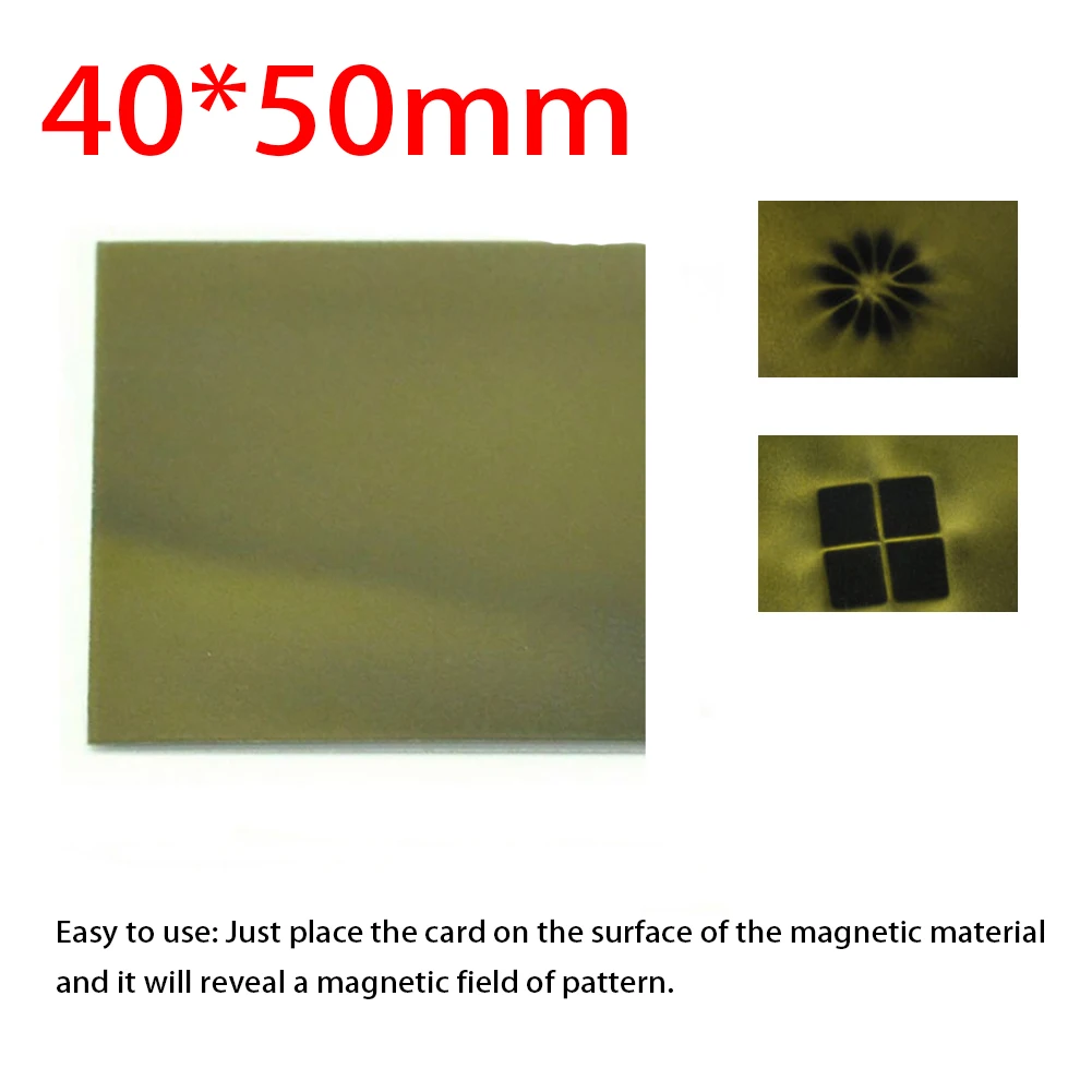 HD Magnetic Field Viewer Film Magnet Pattern Viewing Card 40*50mm Certification Scientific Research Educational Tool