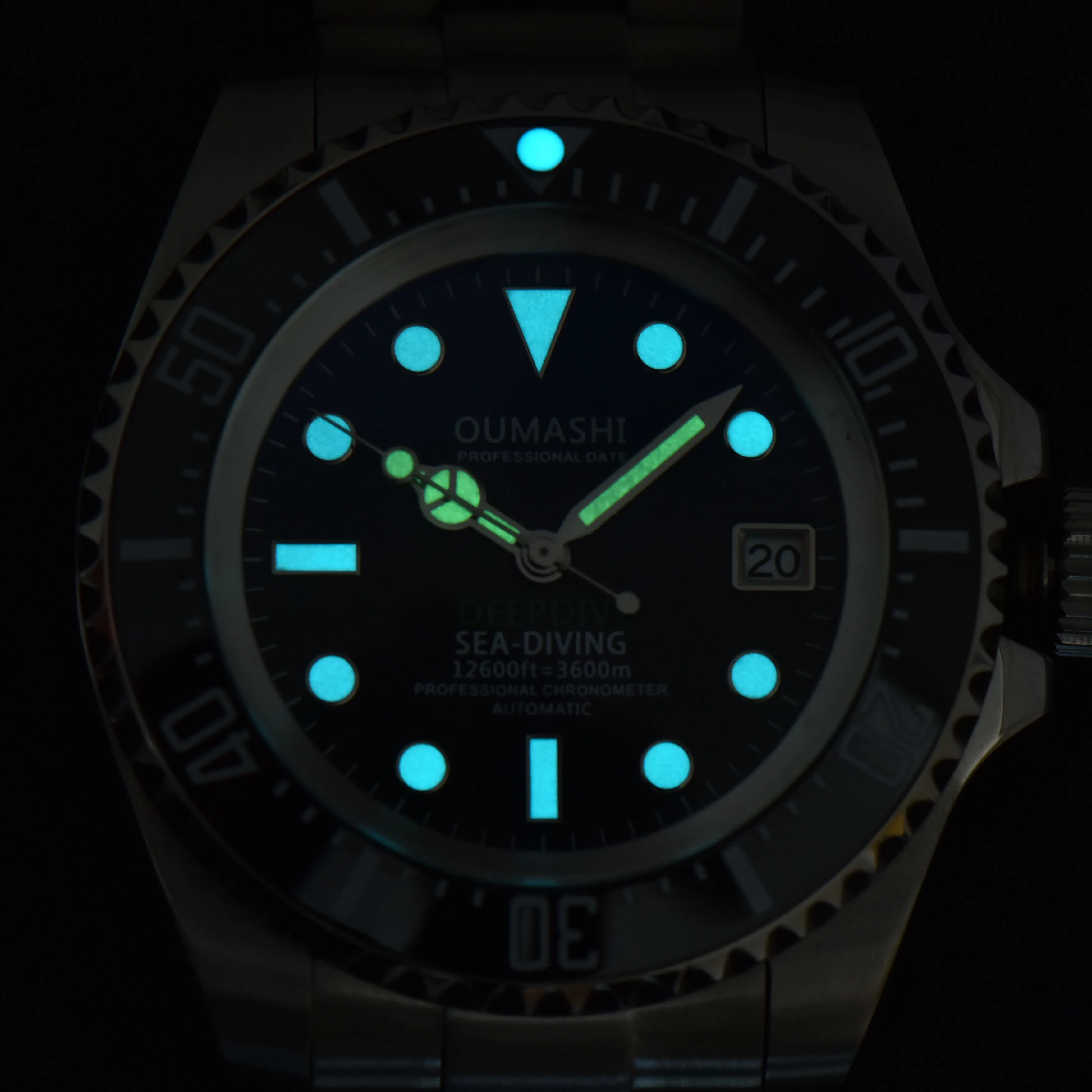 OUMASHI WATCH 44mm Watch Men\'s Deep Sea Mechanical Watch Waterproof Business NH35 movement Waterproof 10Bar sapphire glass