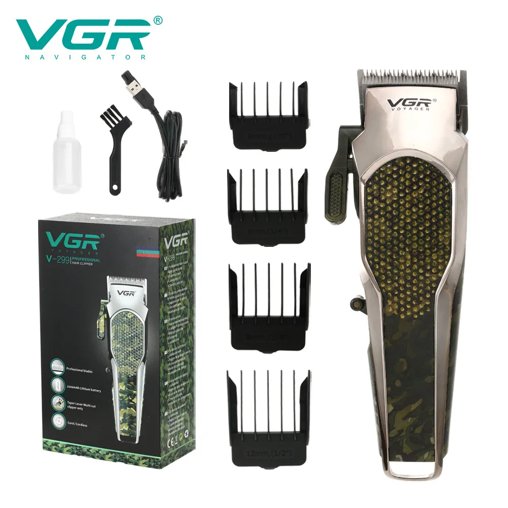 VGR V-299 Electric Hair Clipper Camo High Power Professional Hair Trimmer for Men Haircut Machine Barber Hair Cutting Machine