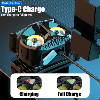 800LM OWL LED čelovka – vodotěsná a závěsná čelovka pro dospělé a děti, nastavitelná čelovka pro rybaření, kempování a venkovní použití. 10 nejlepší prodej LED světlomety Shenkenuo - №8