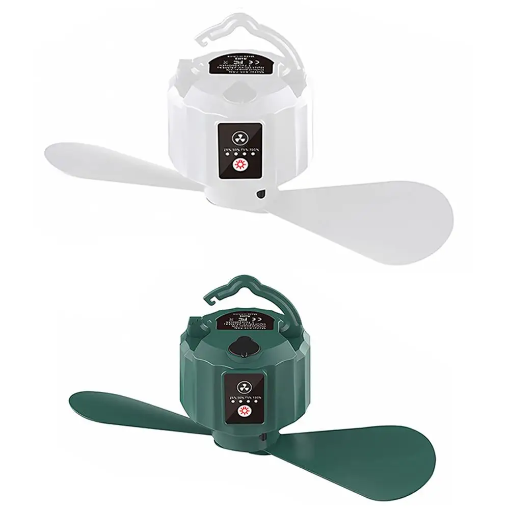 Portable Ceiling Fan Timing Camping Fan USB Rechargeable Remote Control Air Cooling Fan Outdoor Camping Fan With Led Night Light