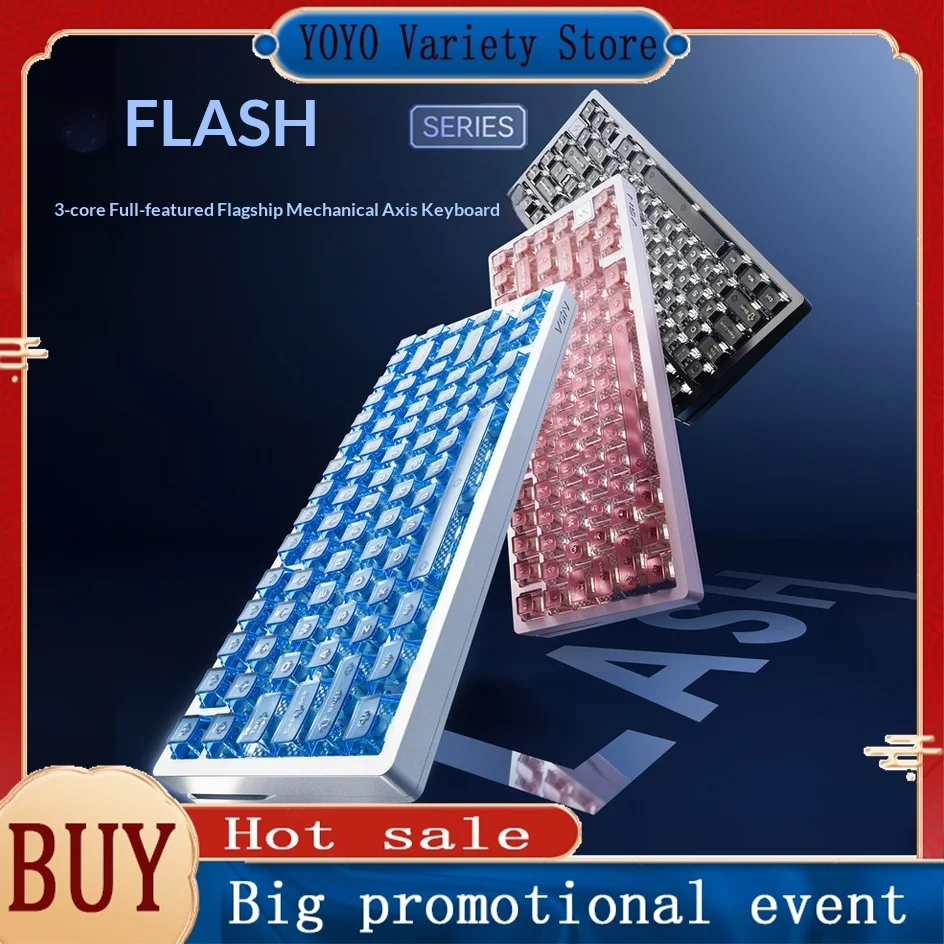 

Магнитная клавиатура VGN Flash Series 75% с креплением Gasket, алюминиевым корпусом, возможностью горячей замены переключателей, откликом 0.1 мс, частотой опроса 8K, для киберспорта и гейминга (RT)