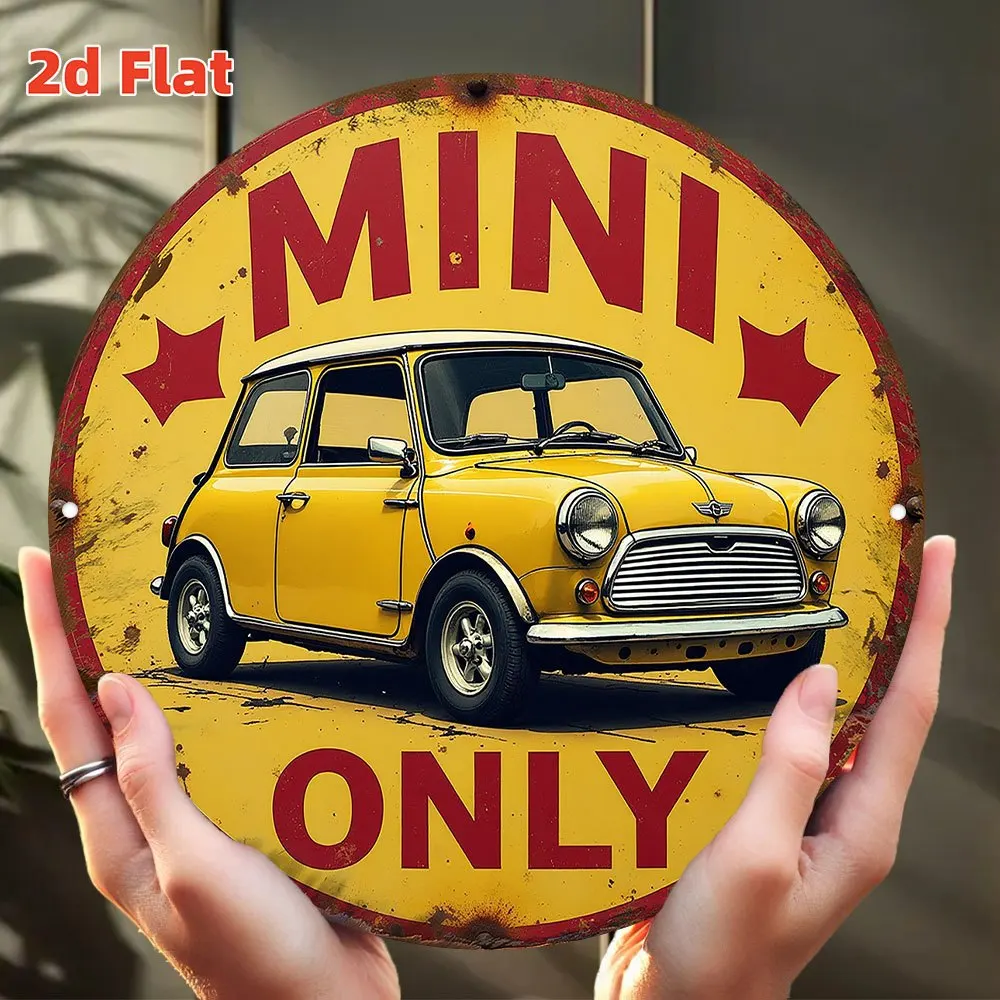 Vintage 2D Flat Round Tin Sign - 