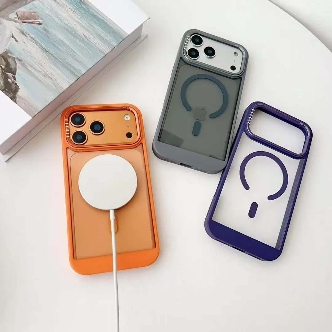 حافظة هاتف شفافة جديدة لهاتف آيفون 17 Air 16 15 14 Plus 13 12 17 Pro Max لهاتف Magsafe غطاء شحن لاسلكي مغناطيسي مضاد للسقوط #5