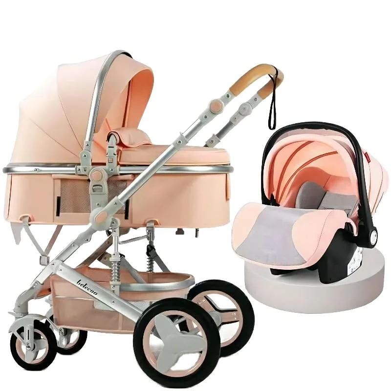 

Collapsible baby stroller with high profile level aluminum frame