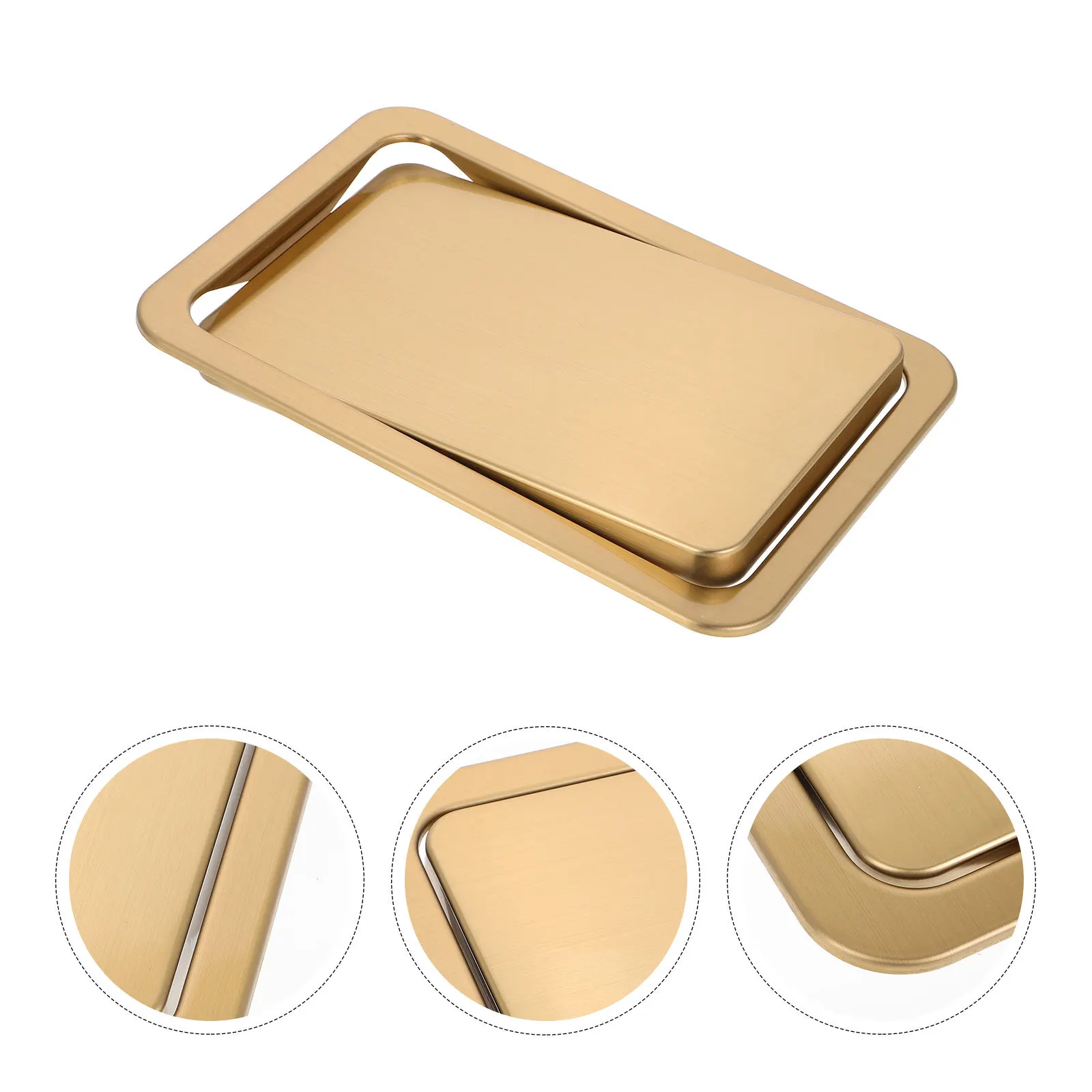 

Stainless Steel Trash Can Lid Embedded Countertop Swing Flap Cover Kitchen Bathroom Garbage Can Replacement Lid Odor Control