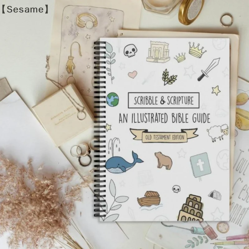 Scribble & Scripture: The Bible Made Simple - Illustrated Bible Guide, Spiral-Bound Notebook With Inspirational Illustrations