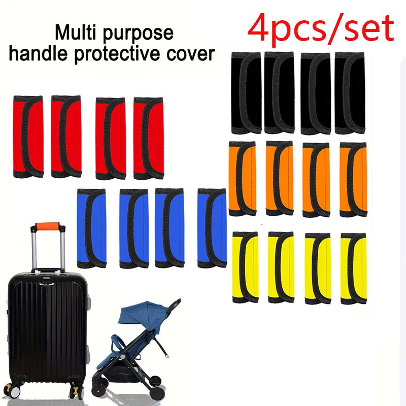 4-Piece Set of Suitcase Handle Covers, Suitcase Handle Covers, Bright Colors, Comfortable and Soft Handle Covers