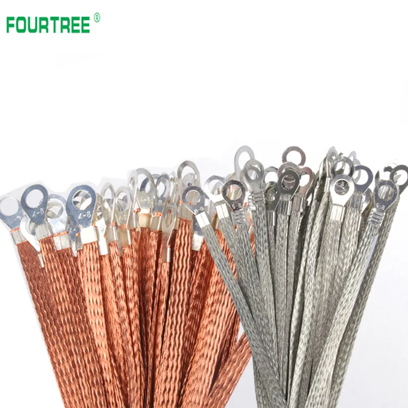 Pure Copper Tinned Copper 200mm Bridge Connection Ground Wire Span Cable 2.5 Square Electric Box Soft Connection Hole Size 8mm