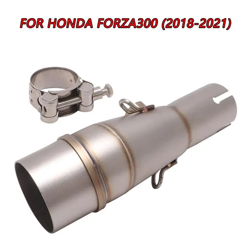

51MM For HONDA FORZA 300 2018-2021 Motorcycle Exhaust Mid Link Pipe Escape Connect Pipe Slip On Stainless steel 2019 2020