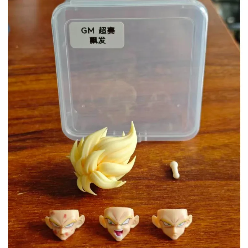 【24-hour Shipping】Dragon Ball Z SHF GM Studio (Straight Hair / Flowing Hair) Super Saiyan Goku Head Sculpt Accessory Pack Toy view 4
