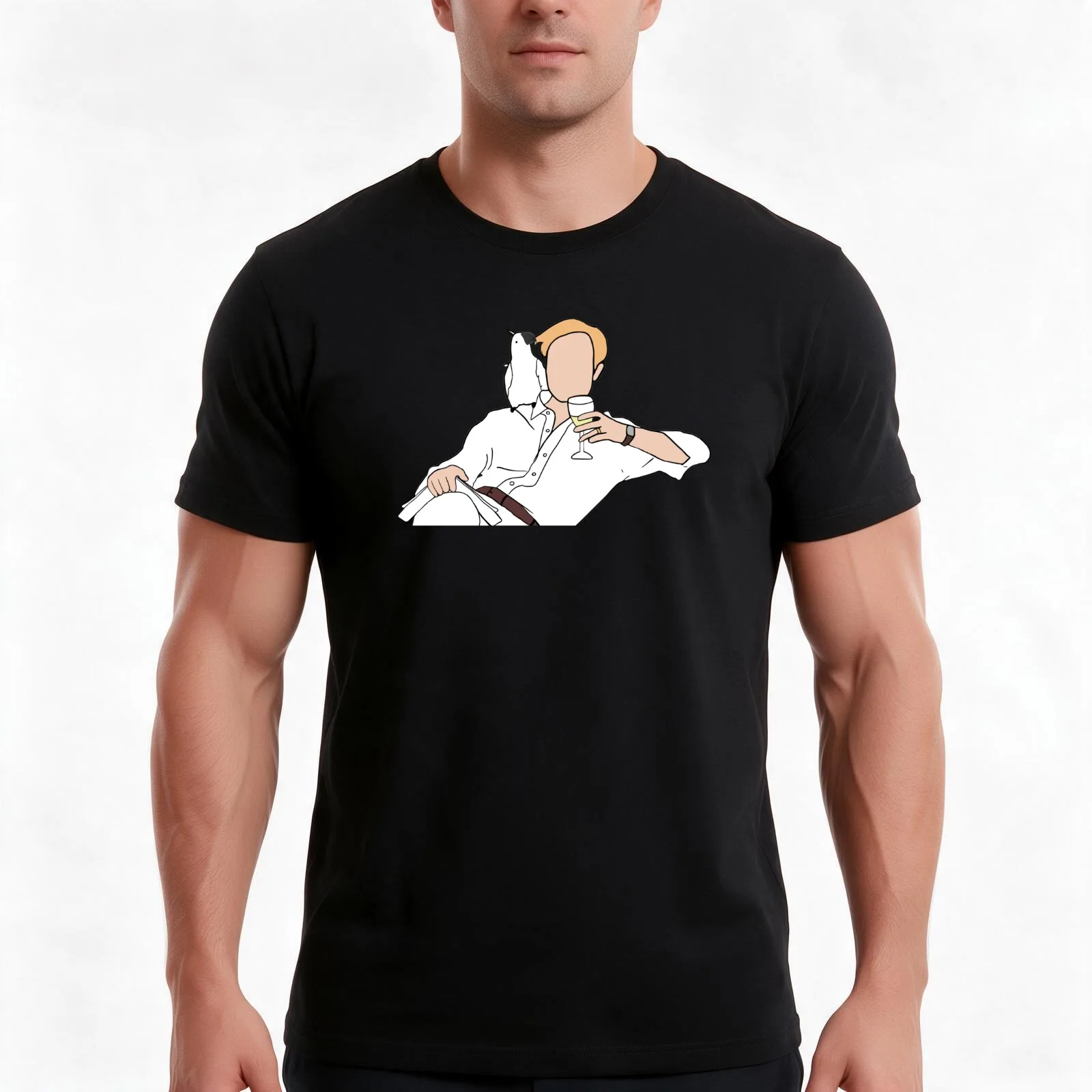 niles crane T-Shirt Summer Casual Cotton Tee Oversized Streetwear Tops Vintage Graphic Print Loose Fit Short Sleeve