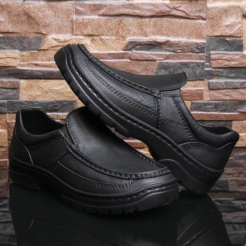 2024 Men casual shoes garden clogs waterproof non-slip chef shoes EVA slip-on black leather shoes outdoor fishing shoes 39-46