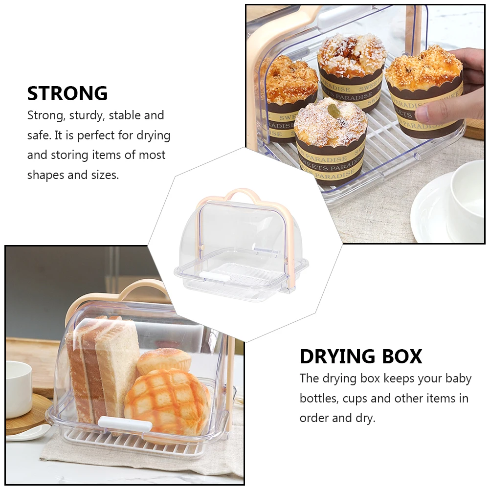 

Feeding Bottle Storage Box Baby Container with Lid Milk Coffee Plastic Clear Organizer Dry Rack Cover Bottles