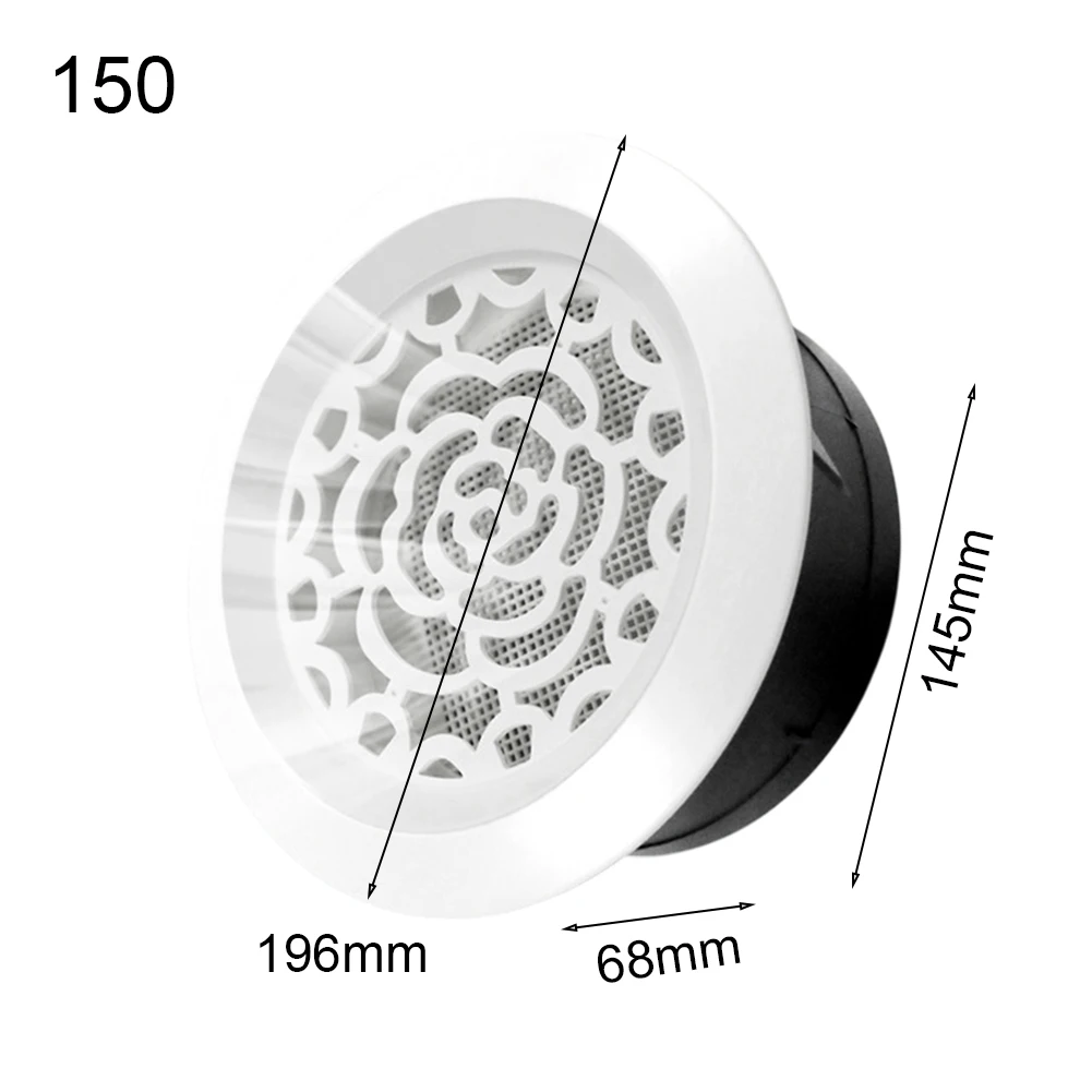 Copertura per bocchetta dell'aria con rete per insetti per valvola di estrazione per soffitto a parete Griglia di ventilazione Copertura di ventilazione per canalizzazione a forma di fiore bianco