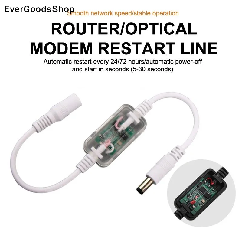 NewAutomatic Router Modem Restart Power Cable 24 72 Hours Auto Cycle Fast Reboot For Home Office Stable Network Operation