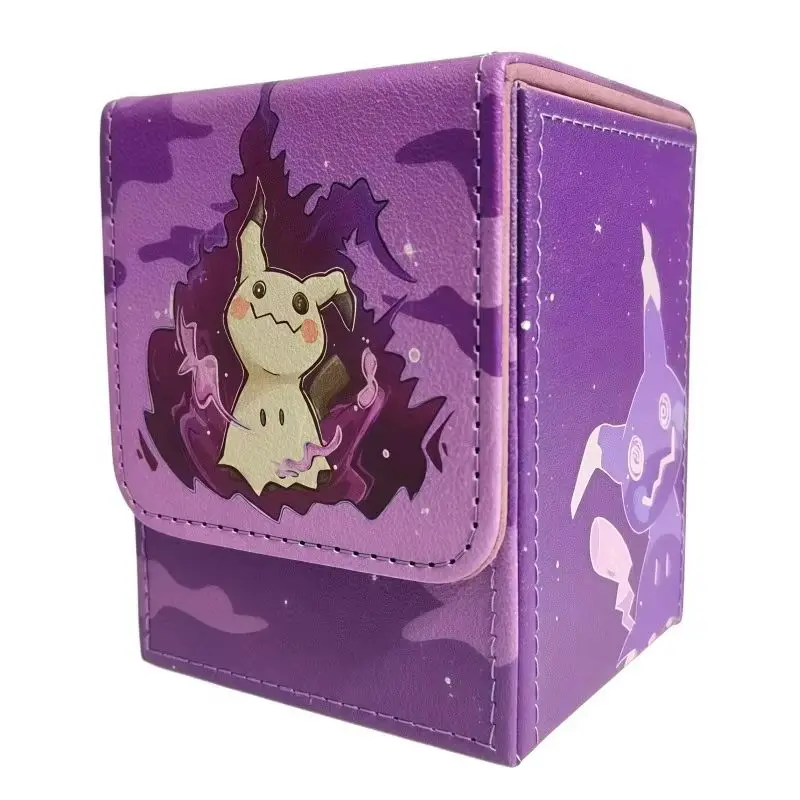 

Ptcg Ghost Attribute Mimikyu Series Diy Magnetic Leather Board Game Card Box Opcg Dtcg Tcg Game Collection Card Storage Box Gift