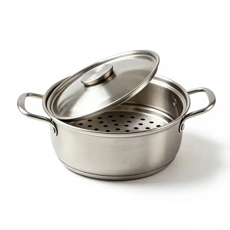 Stainless steel steamer set - multi-layer heat conduction and environmentally friendly metal multi-functional cooker