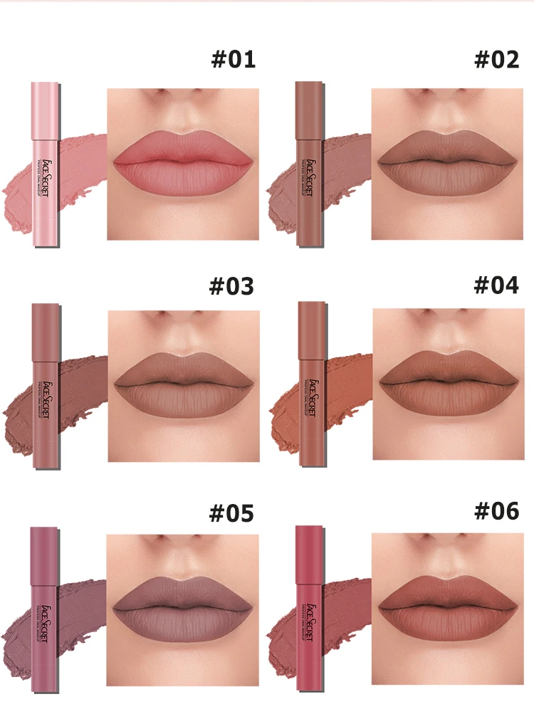 12 colori Sexy Matte Lipstick Waterproof Long Lasting Color Rendering antiaderente Velvet Lips Liner Pencil Woman Makeup Cosmetics