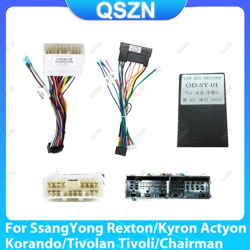 Adaptador de arnés de cableado de coche, Cable de alimentación de caja Canbus para Ssangyong Rexton W/ACTYON/KYRON/Korando/Tivolan/Tivoli/Cairman W/Rodius