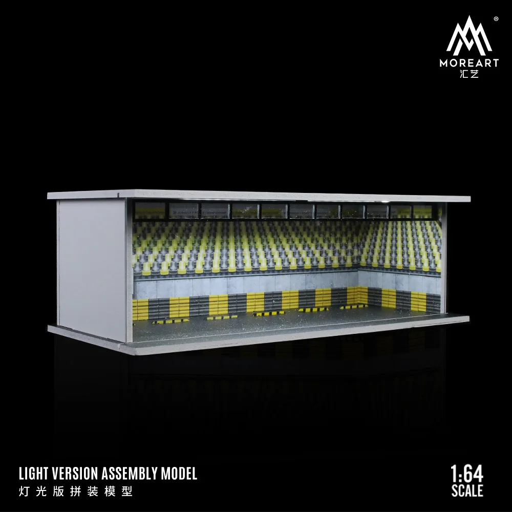 Moreart 1/64 City Street-thema Light Board Assembly Scene Model Collection Ornament Diecast Legering Model Auto Speelgoed