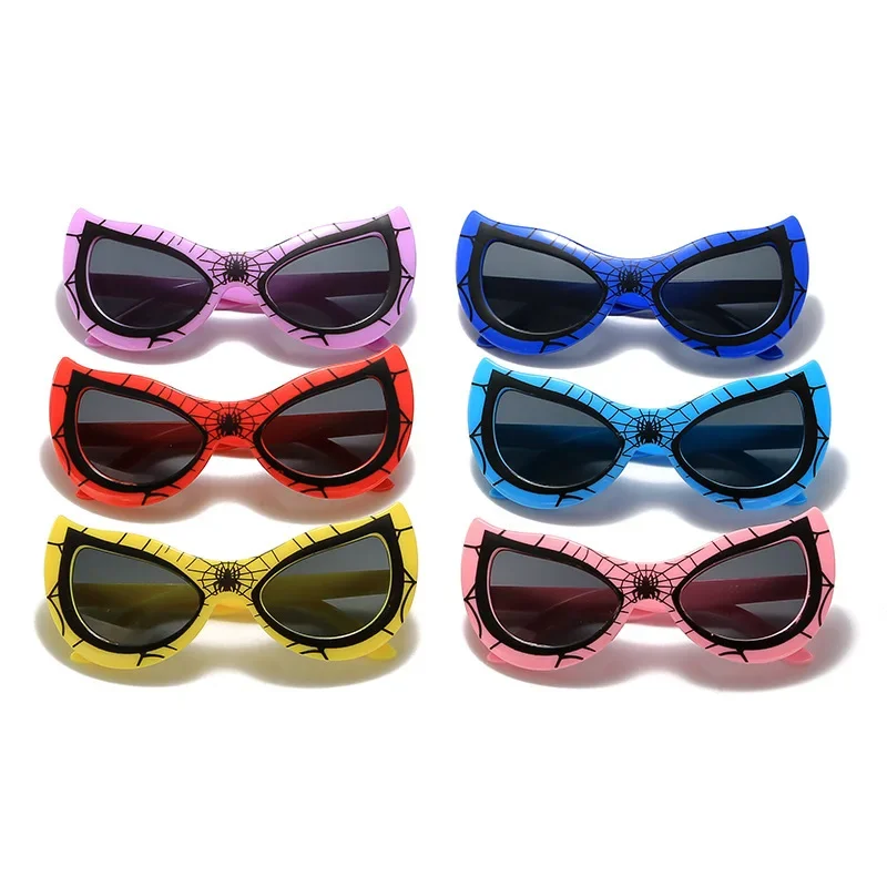 Kids Spider Sunglasses Boy Girl Cat Eye Flexible Sun Glasses UV400 Anti UVA UVB Sunshades Outdoor Goggles