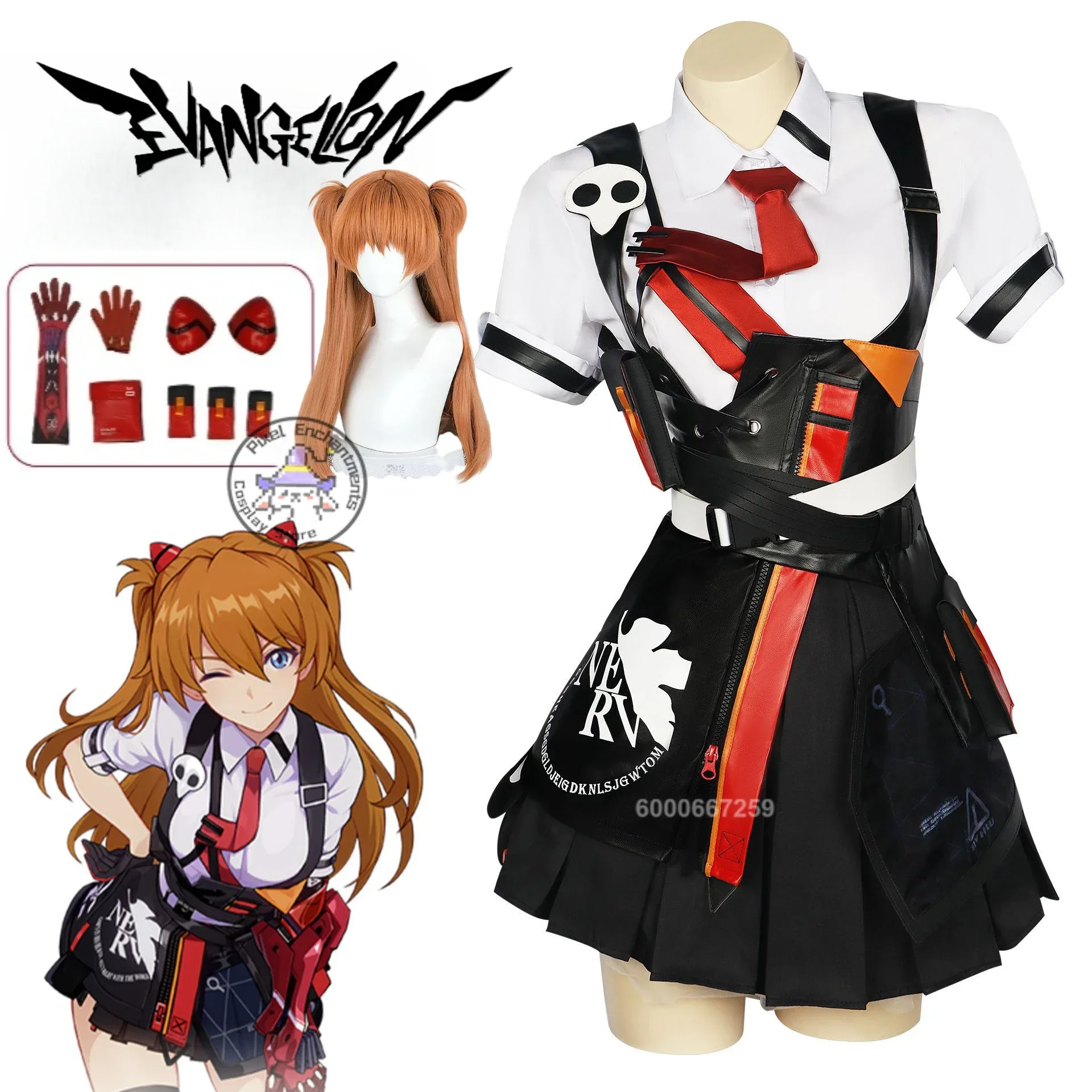 Asuka Honkai:Star Rail 3rd Cosplay Costume Asuka Langleyne Soryuue Game Suit Women Leather Skirt Outfit Wig Halloween Christmas