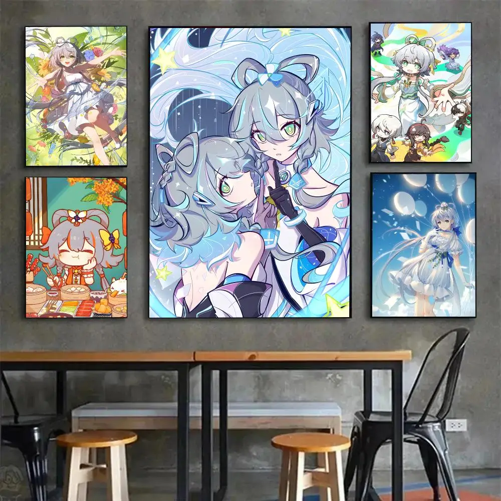 Virtual Singer Luo Tianyi Poster Painting Wall Art Mural for Living Room Home Decor and Gifts