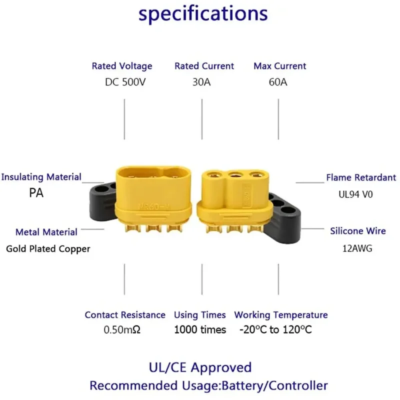 5 Paar Amass MR60 Stecker Buchse Stecker 3,5 Rundstecker für RC Modell Motor ESC Anschluss