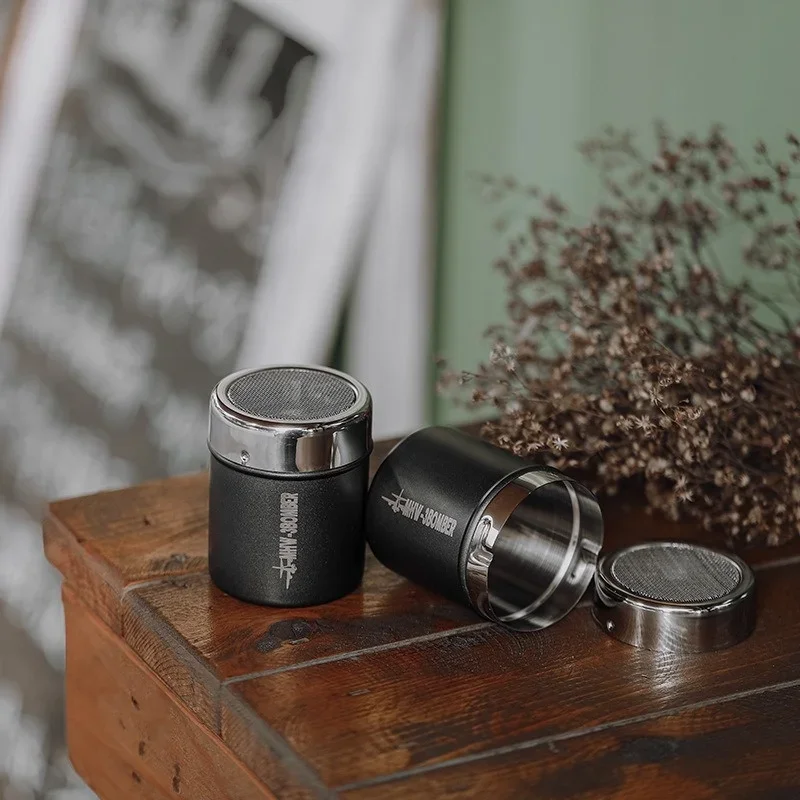 JUSTINLAU Stainless Steel Powder Sifter Shaker with Dust Cover 150ml Cocoa Powder Dispenser for Cappuccino Latte Art Coffee Tool