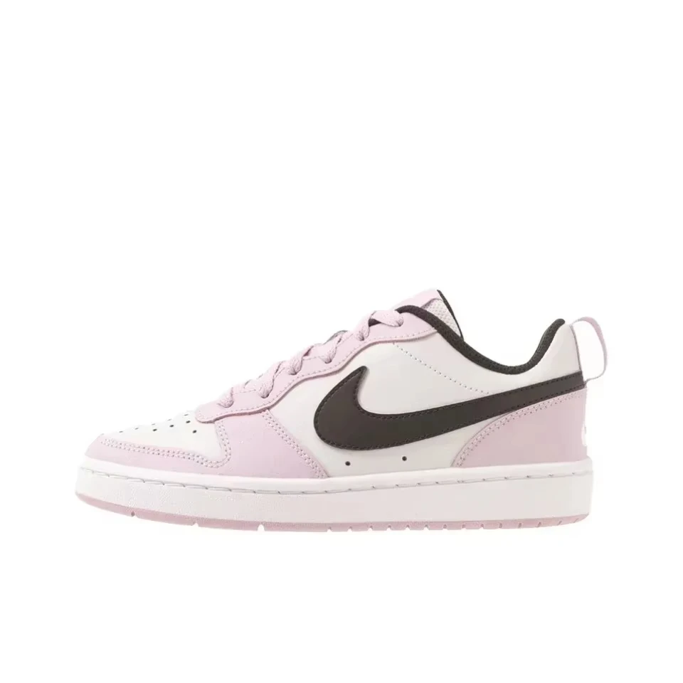 Original Nike Court Borough Women's Skateboarding Shoes Non-Slip Low Top Comfortable White Sneakers BQ5448-005