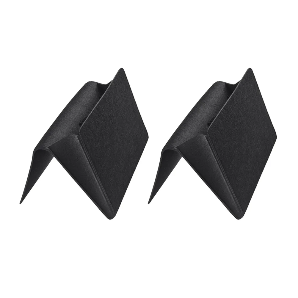 

2pcs Felt Storage Bags Bedside Hanging Storage Pouch Sundries Organizer (Black, without Outside Pocket)