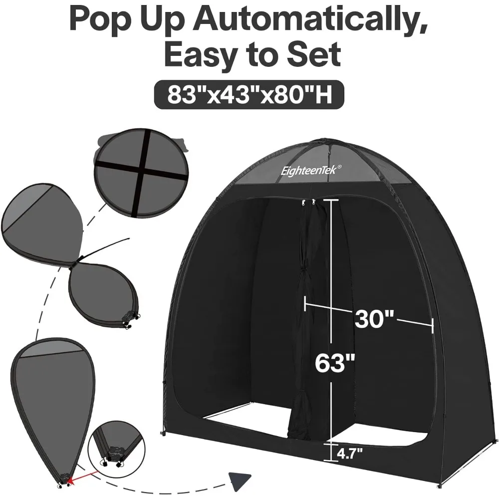 Camping Shower Tent Changing Room 2 Rooms Outdoor Pop Up Camping Toilet Portable Privacy Dressing Shelter 83