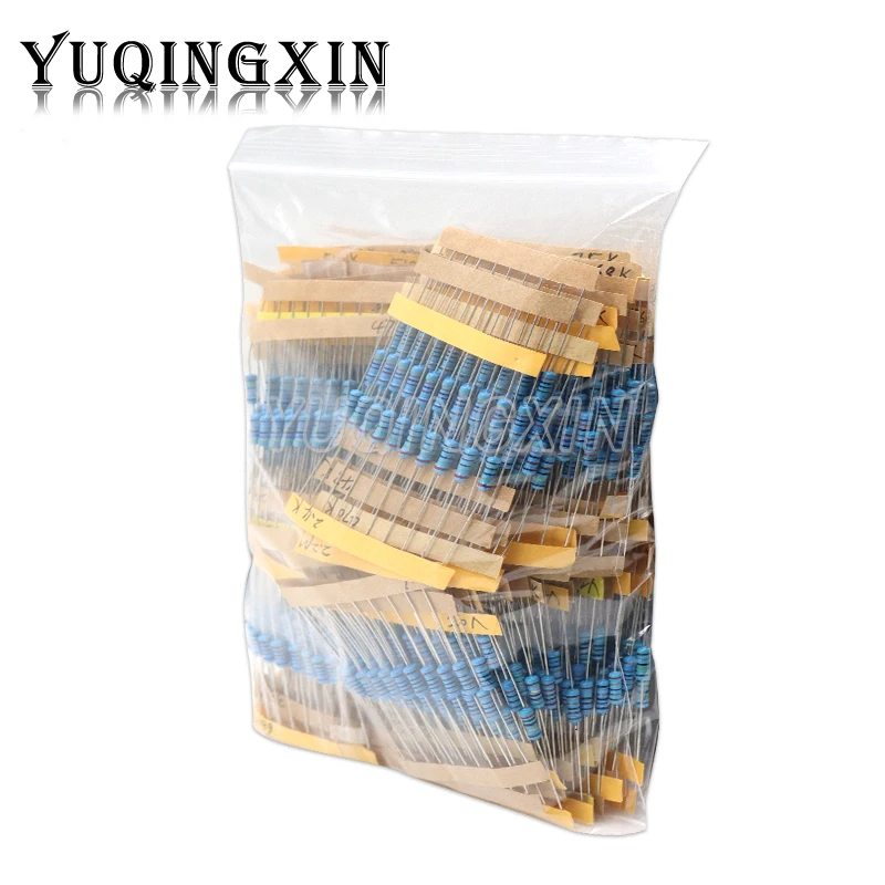 1100pcs 1/2W Metal Film Resistor Kit 1% 0.1 ohm - 2.2M 110 ValuesX10pcs 0.5W Resistance Set Assortment Pack