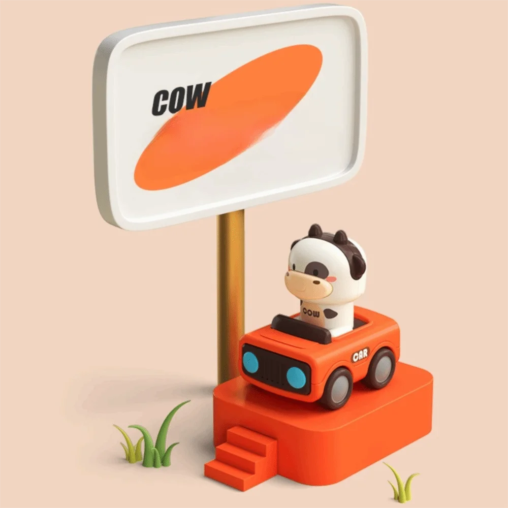 Grappige cartoon pers om mee te gaan auto speelgoed interactieve verjaardagscadeaus dier racewagen push go wrijving auto peuters 1-3