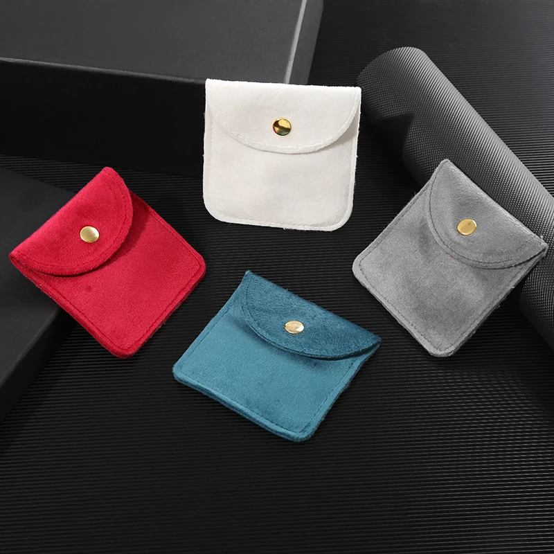 Jewellery Pouch Snap Button Soft Velvet Bag Envelope Jewelry Packaging Bag Wedding Gift Bracelet Necklace Earrings Rings Storage