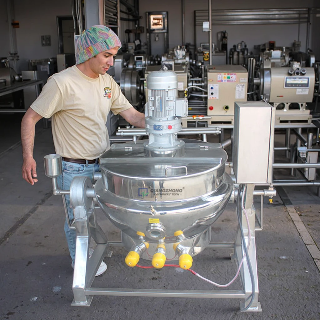 خلط السكر اثارة وعاء الطبخ سترة غلاية المعدات 50L 100L 200L الصناعية التلقائي التدفئة الكهربائية شراب الحلوى