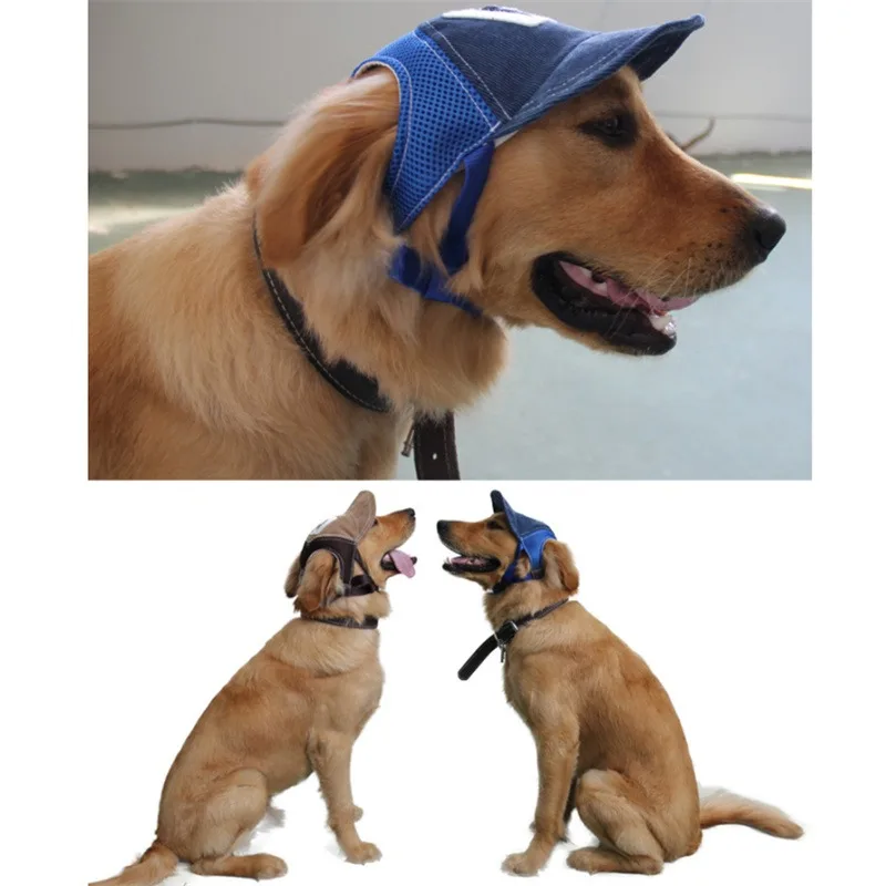 Dog Hat Dog Sunscreen Hat Baseball Cap Outdoor Sports Hat with Ear Holes Adjustable Pet Hat for Small and Medium Dog Large Dogs