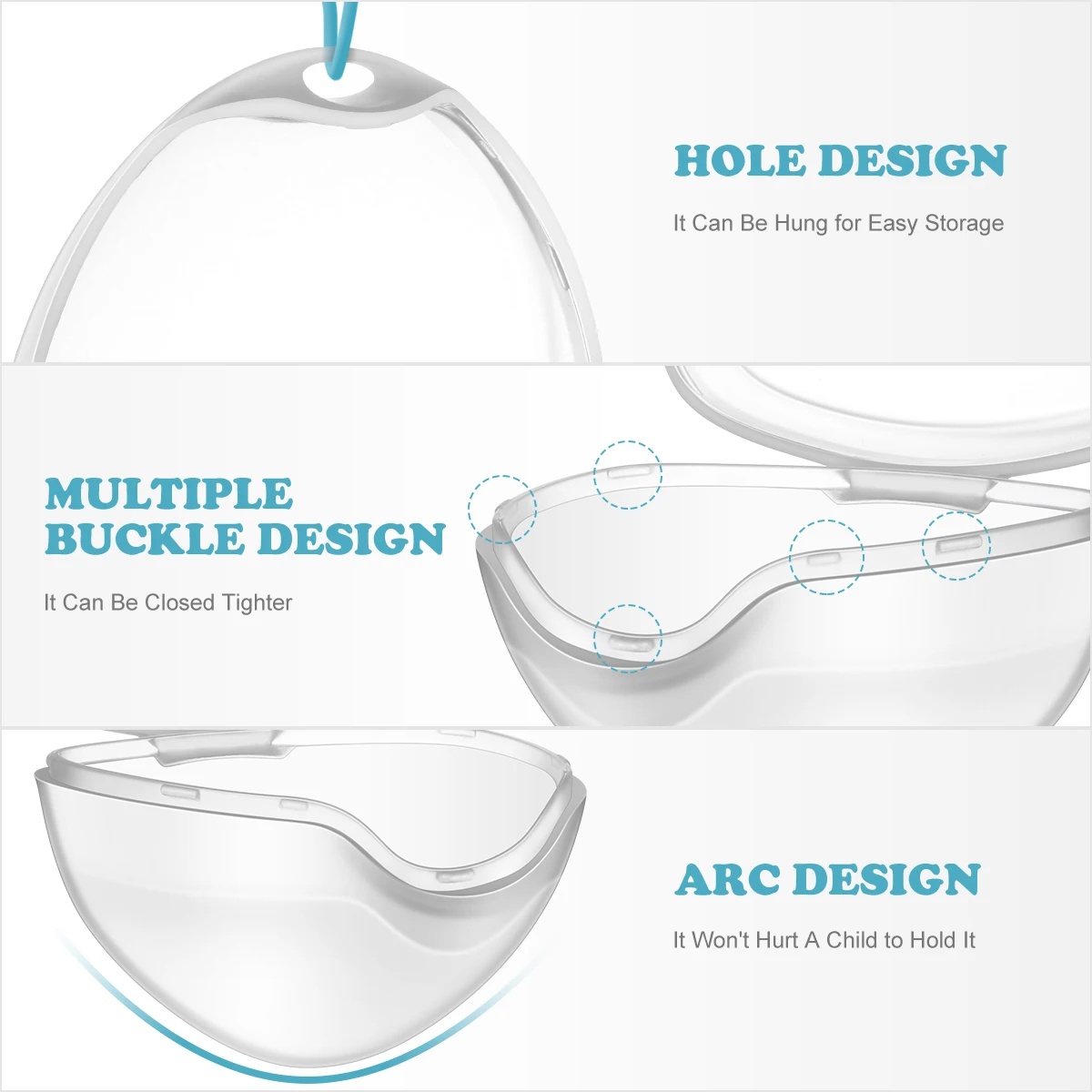 

4pcs Pacifier Storage Box Baby Accessory Organizer Clip Protector Hygienic Portable PP Material Suitable All Brands