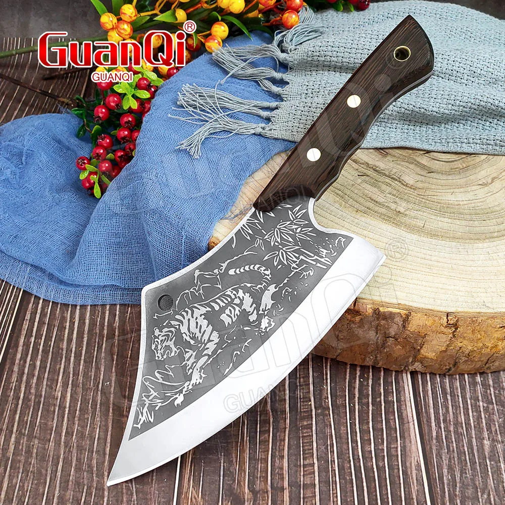 

Handmade Forged High-carbon Clad Steel Kitchen Knives Butcher Knife Traditional Craftsmanship Chopper Knife Cleaver Chef Knife