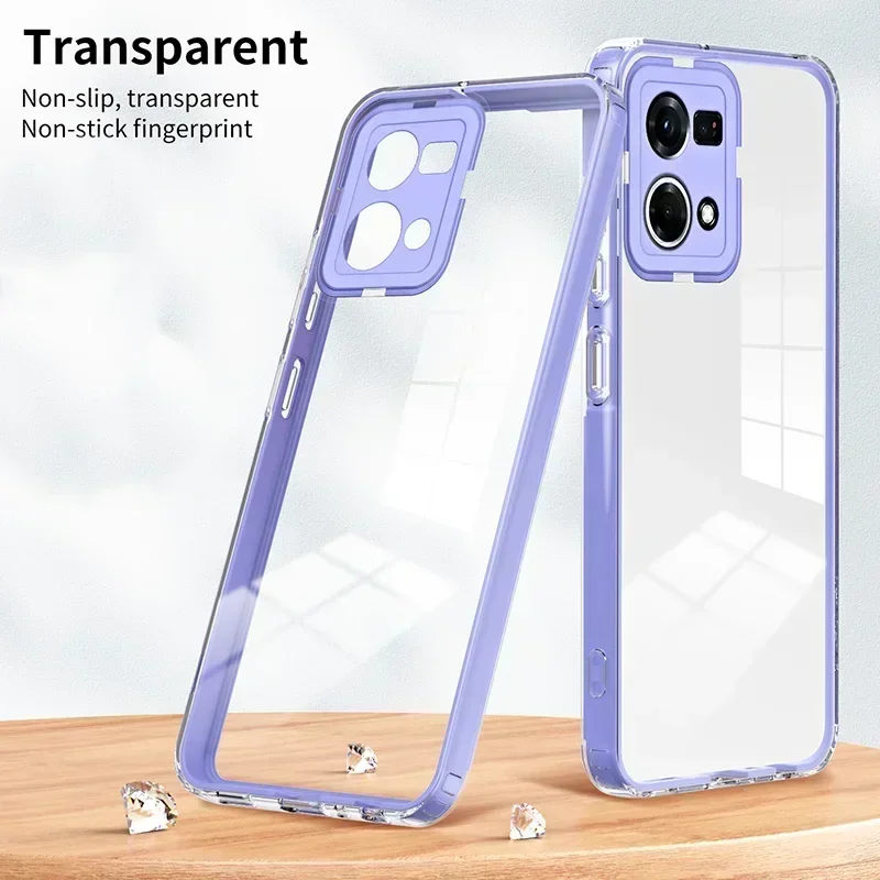 3 in1 Full Clear Protection Shockproof Phone Case for OPPO Reno 11F 10 8 7 Pro A79 98 78 77 38 57 17 A17K 96 16 A16S 36 76 4G 5G